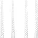 Kemladio 4 pcs 10 inch Taper Candles, Burning Unscented Tapered 7.5 hrs, Fancy Dinner,Tall Candle Sticks, Halloween Party Decorations (4pcs, White)