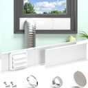 Daisypower Dryer Vent Window Kit, Adjustable Window Vent Kit with Outdoor Dryer Vent Cover,4 Inch Hood for Exhaust Ventilation