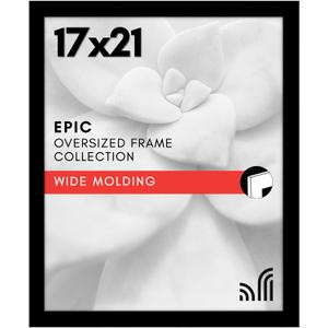 Americanflat 17x21 Picture Frame with Polished Plexiglass - Black Picture Frame - Wide Photo Frames Made of Engineered Wood for Vertical or Horizontal Wall Display - Epic Collection - Black