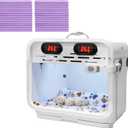 Intelligent Constant Temperature Puppy Incubator - Portable Pet Brooder for Puppies, Kittens, Birds & Small Mammals, Quiet Air-Warming Kitten Incubator with Dual Thermostat Control