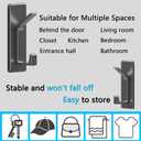 3 x Self-Adhesive Wall Hooks Can Bear 20 Pounds of Adhesion Carbon Steel Space Aluminum Hooks for Cloakroom Bathroom Hanging Towel Door Kitchen Hallway (Gray 4 Pack)