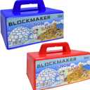 JEEFUD Snow Block Maker, Sand Castle Mold, Beach Snow Building Kit Toys for Kids, 2 Pack (Blue&Red)