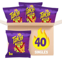 Takis Fuego 40 pc / 1 oz Multipack - Hot Chili Pepper & Lime Flavored Extreme Spicy Rolled Tortilla Chips - Individual Bags, Perfect for Tailgates, Parties, Lunchboxes or Lunches BB 1/15/26