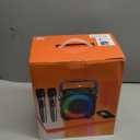 Karaoke Machine, Portable Bluetooth Speaker with 2 Wireless Microphones for Adults & Kids with Lights, Karaoke Microphone with PA System Supports USB/TF/FM/AUX for Home Party Home System Packages (Black)