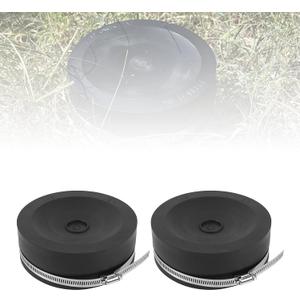 RULLINE 2PCS 5" Flexible PVC Cap with Stainless Steel Clamps Sewer Cleanout Cap Black PVC Pipe Cap