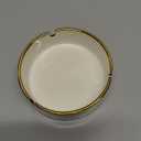 Ceramic Gold Edge Ashtray, White Round Ashtray for Cigaretes, 3.7''x1.5'' Classic Indoor Ash tray for Home Office Coffee Bar