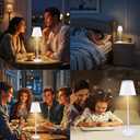 Table Lamp Touch Rechargeable Lamps: 3 Colors Stepless Dimming 5000mAh Rechargeable Battery 4 Timing IP54 Waterproof for Bedside Room (A, 2)