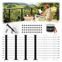 36" 1220FT Swageless Modular Black Cable Railing System Post Kit with 4 Level Posts, Patent Reusable Cable Railing Kit, T304 Stainless Steel, Upgraded Powder Coated for Outdoor Decks