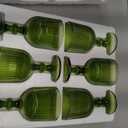 12 Pcs Green Vintage Wine Glasses, 11 Ounces Colored Glass Water Goblets, Unique Embossed Pattern High Clear Stemmed Glassware Wedding Party Bar Glass Drinking Cups Fancy Glasses Vertical Line Set