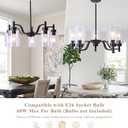 BOZO Black Farmhouse Chandeliers for Dining Room Light Fixtures Over Table