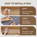 4PC Stair Treads Non-Slip Washable Peel and Stick Stair Treads for Wooden Steps Indoor Reusable Stair Carpet Treads Adhesive Stair-Runner Rugs for Kids and Dogs Elder8"x30" Brown