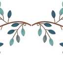Hotop 2 Pieces Metal Tree Leaf Wall Decor Vine Olive Branch Leaf Wall Art Wrought Iron Scroll Sculptures Above the Bed, Living Room, Outdoor Decoration(Classic Style,Blue)
