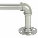 Industrial Curtain Rods for Window 32 to 120, 1 Inch Wrap Around Blackout Drapery Rods Adjustable Heavy Duty Curtain Pole Wall or Ceiling Mounted Patio Bedroom Living Room Divider 32" - 120"Nickle