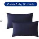 QUORGVES Navy Blue Velvet Pillow Covers 12x20 Inch Set of 2, Soft Solid Decorative Lumbar Throw Pillow Covers, Decor Cushion Covers for Bed Sofa Couch Bedroom Living Room - Dark Blue