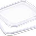 Aimery Clear Hard Shell Zipper Case Large, Clear Plastic Zip Pencil Case Hard Shell, Portable Storage Zipper Pouch For Snacks Toy Cosmetics Toiletries (2PC White Medium)