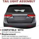 Tail lights Assembly Compatible with Honda Odyssey 2014-2017 OE Style Rear Left Outer Light Taillights Replacement for HO2804104 33550TK8A11