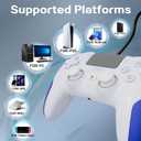 IWGAME RGB Wired Controller for PS-5/PC, Gaming Controller Support Programmable/Remap Turbo Functions, Hall Effect Trigger, Dual Vibration, 3.5MM Audio Jack, Compatible with PS-5/PS-4/PC/MAC/IOS/Android/Steam Deck(Blue,90 Inch)