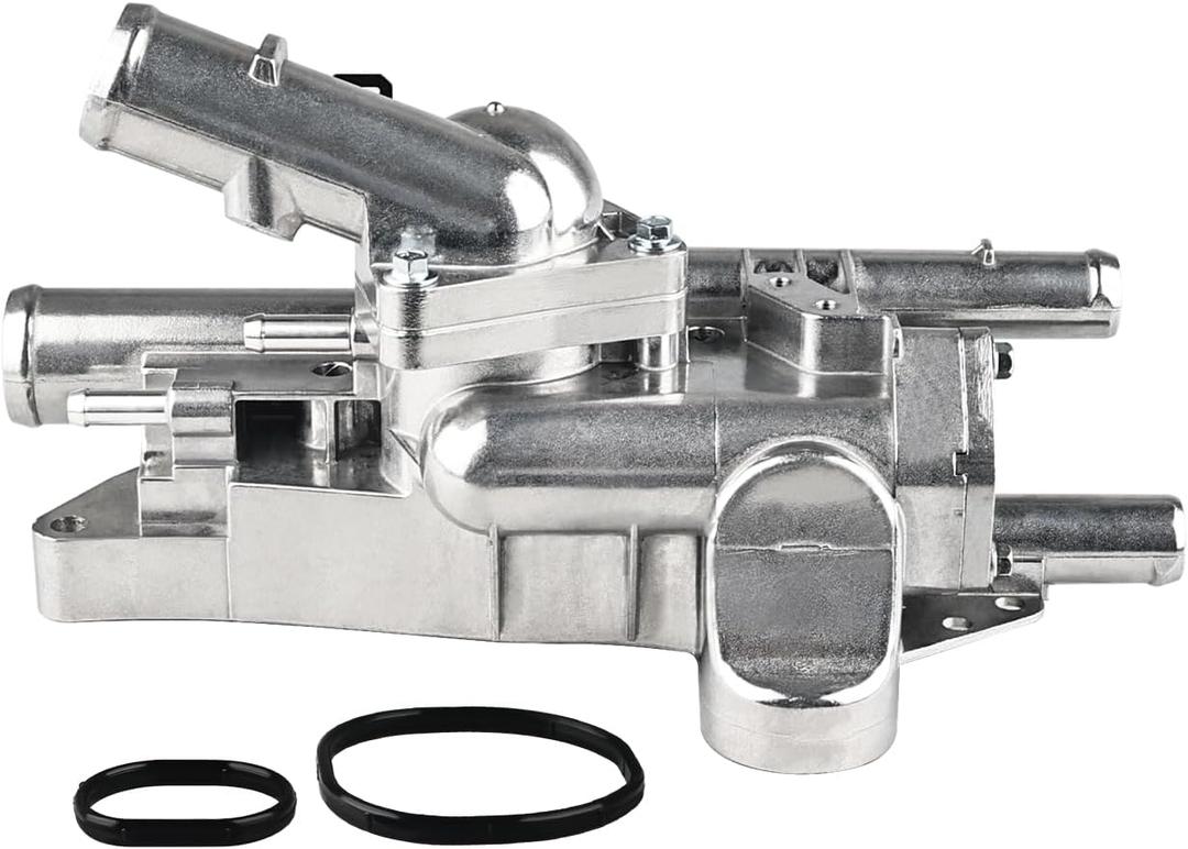 Upgraded Aluminium Engine Coolant Thermostat Housing Replacement for 256002G600 25600-2G600, Compatible with 2008-2010 Hyundai Sonata/Kia Rondo, 2009-2010 Kia Optima