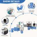 242252702 Refrigerator Water Inlet Valve Fit for Fr-igidaire Ken-more Elec-trolux Cro-sley Fridge Triple Solenoid Inlet Water Valve Replace 240505101 240531101 K-76150 WV2702241 636701 by Fetechmate