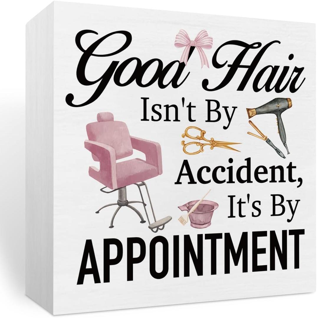 Hairstylist Gift Hairstylist Decor Hairstylist Appreciation Gift Hairdresser Gifts for Women Best Cosmetology Gifts for Women Men, Wooden Sign Decor, Good Hair Isnt by Accident, Its by Appointment