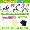 Lonfliness 32 Sets Bird Suncatchers Craft Kit DIY Birds Window Stained Glass Effect Paper Spring Home School Classroom Decoration Art Craft Creative Activity Project Gift Favor