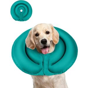 MIDOG Soft Inflatable Dog Cone - Comfortable Alternative After Surgery that Doesn't Block Vision, Patented Donut Recovery Collar Prevents Licking for Large & Medium Dogs (L)