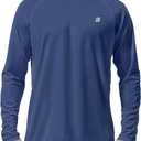 Roadbox Mens UPF 50+ UV Sun Protection Shirts Outdoor Long Sleeve SPF Rash Guard for Fishing Hiking Swimming Running (Small, 1 Pack - Ocean Blue)