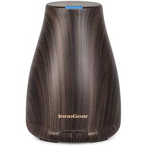 InnoGear Essential Oil Diffuser, Premium 5-in-1 Diffusers for Home Scent Aromatherapy Diffuser Air Desk Humidifier for Bedroom Large Room Office 7 Color LED 2 Mist Mode Waterless Auto Off, Brown
