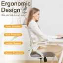 Office Chair Ergonomic Desk Chair, 400lbs Home Mesh Office Desk Chairs with Wheels, Comfortable Gaming Chair, High Back Office Copmuter Chair for Long Hours(White)