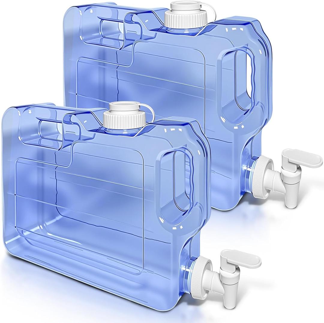 2 Pack Fridge Water Dispensers Bottle with Leakproof Spigot and Convenient Handle Reusable Plastic Juice Beverage Dispenser Water Jug for Party Refrigerator Drink Iced Tea Juice Storage