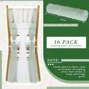 Breling 16 Pcs Wedding Pearl Chair Sashes 8ft Sheer Fabric Wedding Aisle Chair Decoration Fabric Sheer Beige & Sage Green Church Seat Slipcover Drapes with Ribbon Tape for Party Banquet Bridal Shower