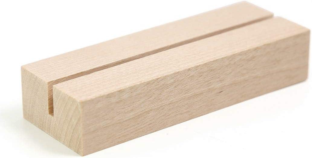 UNIQOOO 20 Pack 4" Birch Wood Stands for Wedding Acrylic Sign, Wood Table Number Holders for 1/8 Thick Acrylic Sheets | Wedding Display Stand, Card Holder, Great for Bar Menu, Retail Sign, Party and Events