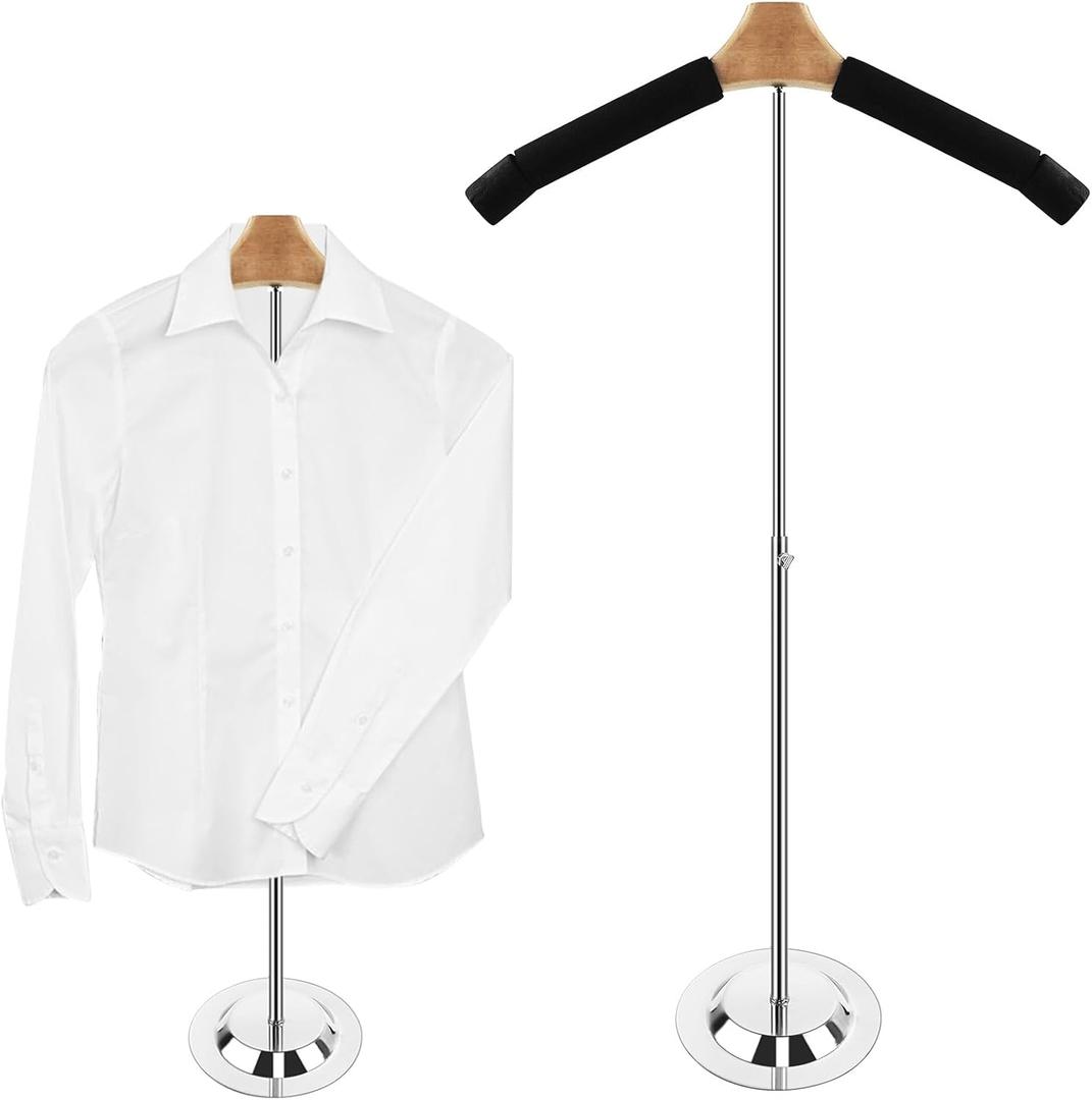 1 Pack AdjustableT Shirt Display Flexible Shoulder StandPortable T Shirt Display Stand for Clothing Garment Coat Retail VendorShirt RackMetal Clothing Display Rack,17.3 x 31.3 Inch