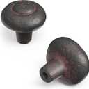 Hickory Hardware 10 Pack Solid Core Kitchen Cabinet Knobs, Luxury Cabinet and Dresser Knobs, Handle Pulls for Doors & Drawers, 1-1/4 Inch, Rustic Iron, Refined Rustic Collection