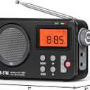 FM AM Radio, Portable Small Transistor Radio with Large Display, Timing Function, Alarm Clock, Loud Speaker with USB Power Supply/Battery Operated