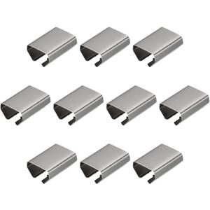 uxcell Fold Over Crimp End Caps, 50Pcs 20 x 16mm Ribbon End Clasp Tips Clamp Cord Ends for Jewelry DIY Craft Making, White Nickel