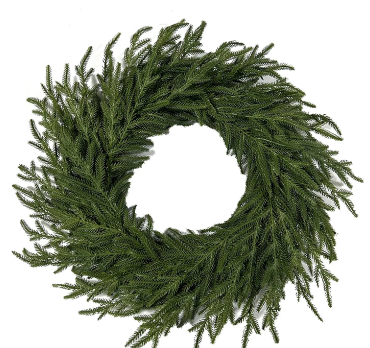 27'' Artificial Pampas Grass Wreath, UV Resistant Faux Pampas Wreath for Front Door, Porch, and Wall, Fluffy Boho Farmhouse Decor for All Seasons (Green)