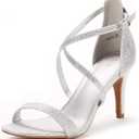 DREAM PAIRS Women's DOLCE Fashion Stilettos Open Toe Pump Heel Sandals (8 Wide)