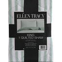 Ellen Tracy™ Stripe Single King Quilted Sham, 2 Pillow Cover Set - Green (20"x36")