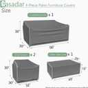 Gasadar Patio Furniture Covers, 4-Piece Outdoor Furniture Cover Waterproof for Patio Loveseat, Chair and Coffee Table, 500D Heavy Duty, Grey