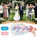 4 Pack Wedding Bubble Guns 32 Holes with Light, Bottles Solution, Romantic Bubble Maker for Outdoor Ceremony, Wedding Party Favors, Photo Props, Reception Entertainment (Pink)