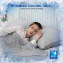 HOMFINE Cooling Pillowcases Standard Size - Double Side Q-Max 0.439 Cooling Fiber for Pillow Protector, Breathable Cold Pillow Cover for Hot Sleeper Night Sweat, Hidden Zipper, 2 Pack (20"x26", Grey)