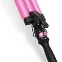 3 Barrel Hair Crimper Waver - DAN Technology Crimper Hair Tool with Ceramic for Women, Beach Waves Curling Iron, Dual Voltage, Easy to Use, Pink, 1 Inch (7 Heat Settings01)