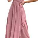 Women's Formal Evening Gown Elegant Long Prom Dress Summer Wedding Guest Party Cocktail Bridesmaid Maxi Dress (Medium, #1 Pink)