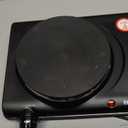 Elite Gourmet EDB-302BF Countertop Double Cast Iron Burner, 1500 Watts Electric Hot Plate, Temperature Controls, Power Indicator Lights, Easy to Clean, Black