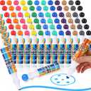 Crtiin 48 Pack Mixed Colors Set of Bingo Daubers Dot Markers Bulk Bingo Supplies in 12 Colors Dot Art Markers 1.28 oz Paint Craft Ideal for Art and Crafts Painting Supplies Drawing Coloring