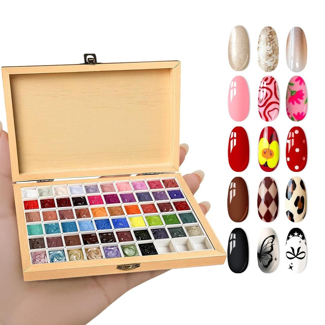 Sponge Mini Paint Patting Gel Polish & Tools Kit, 57 Colors Ombre Nail Gradient Painting Gel Blush Blooming for Pigment Pat Aura Nails, French Manicure