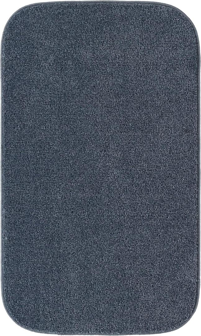 Gramercy Washable Bath Rug, Slate Blue, 24 in. x 40 in.