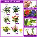 Hommyea Artificial Fake Flowers for Outdoor, 6 Bundles UV Resistant Faux Plants Decoration Silk Flowers No Fade Plastic Flowers for Outside Planters Home Porch Patio Yard Garden Decor