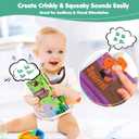 beiens Baby Books Toys, Touch and Feel Crinkle Cloth Book for Infant Baby 0-3-6-12-18 Months, Early Development Interactive Stroller Soft Toys, Newborn Gifts for Boys Girls (S)
